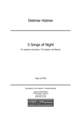 Dietmar Hübner: Five Songs of Night